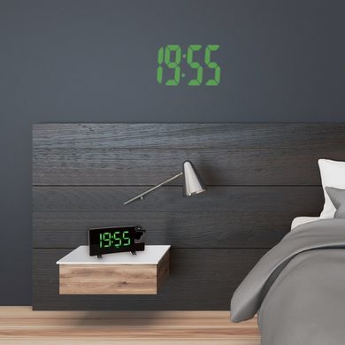 Купить Часы проекционные с FM-радио и USB TFA 60501504, зелёные LED цифры в Украине