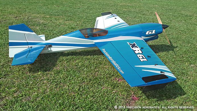 Купити Літак радіокерований Precision Aerobatics XR-61 1550мм KIT (синій) в Україні