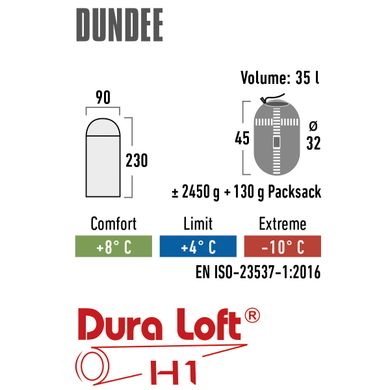 Купить Спальный мешок High Peak Dundee 4/+4°C Серый/Светло-серый Левый (21238) в Украине