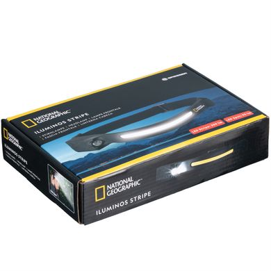 Купити Ліхтар налобний National Geographic Iluminos Stripe 300 lm + 90 Lm USB Rechargeable (9082600) в Україні