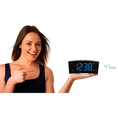 Купить Часы настольные с радио Technoline WT460 Blue LED Black/Silver (WT460 blaue LED) в Украине