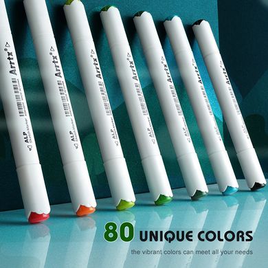 Купити Спиртові маркери Arrtx Alp ASM-0280A 80 кольорів (LC302192) в Україні