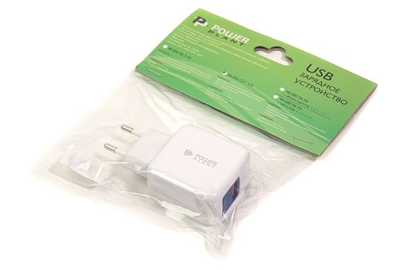 Купить Сетевое зарядное устройство для PowerPlant W-250 USB QC 3.0: 220V, 3A (SC230013) в Украине
