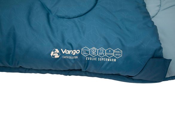 Купити Спальний мішок Vango Evolve Superwarm Single/+2°C Moroccan Blue Left (SBREVOLVEM23TJ8) в Україні