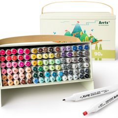 Купити Спиртові маркери Arrtx Alp ASM-0290B 90 кольорів (LC302475) в Україні