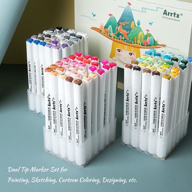 Купити Спиртові маркери Arrtx Alp ASM-0290B 90 кольорів (LC302475) в Україні