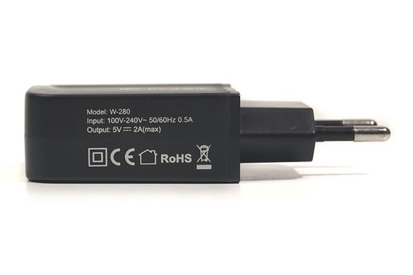 Купить Сетевое зарядное устройство для PowerPlant W-280 USB 5V 2A Lightning LED (SC230020) в Украине