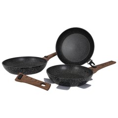 Купити Набір сковорідок Gimex Frying Pan Set 3 предмети Black (6979264) в Україні