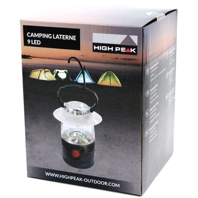 Купить Фонарь кемпинговый High Peak Camping Lantern 9 LED Black (41485) в Украине