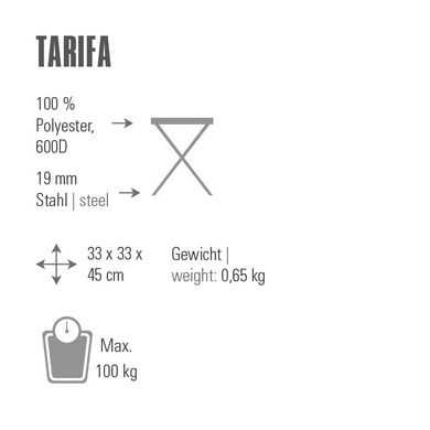 Купити Стілець розкладний High Peak Tarifa Dark Grey/Blue (44143) в Україні
