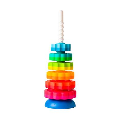 Купить Винтовая пирамидка Fat Brain Toys SpinAgain тактильная (F110ML) в Украине