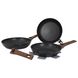 Набір сковорідок Gimex Frying Pan Set 3 предмети Black (6979264)