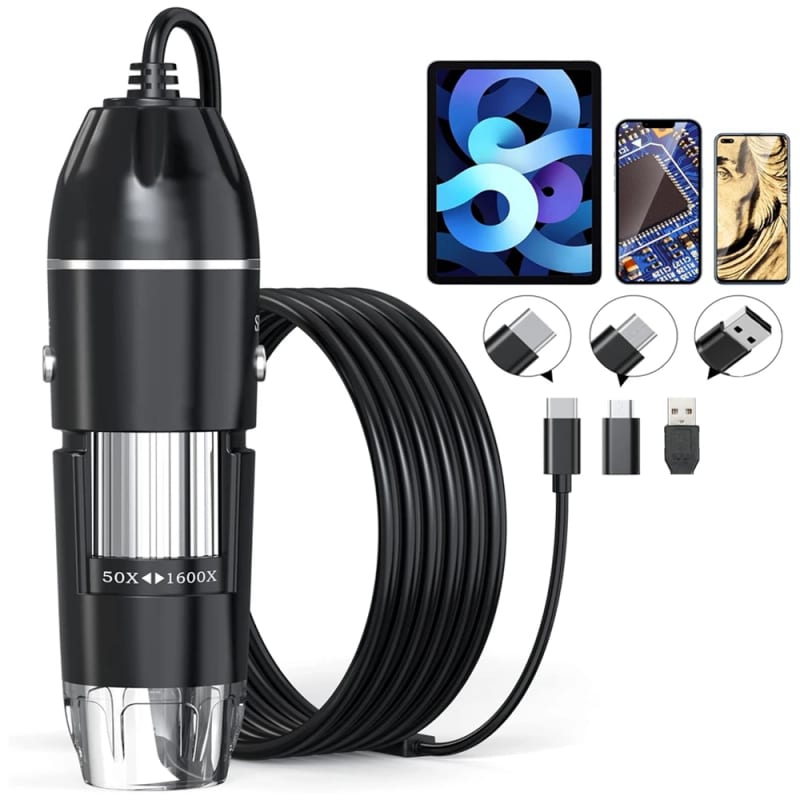 Portable Electronic Microscope 1600X 1000X 500X Digital Microscope Camera Type-C USB For Soldering