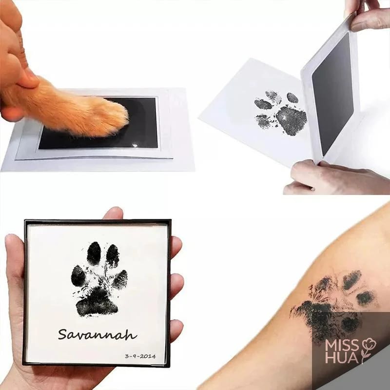 HUA HUA Cat Dog Paw Print Footprint Handprint Ink Kit Pad Safe Non-toxic Easy DIY Clean Touch Inkles