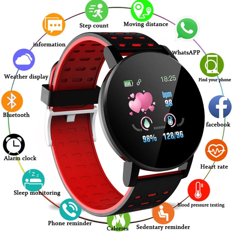 119S Smartwatch Bluetooth Smart Watch Men Blood Pressure Women Smart Band Clock Sports Fitness Track