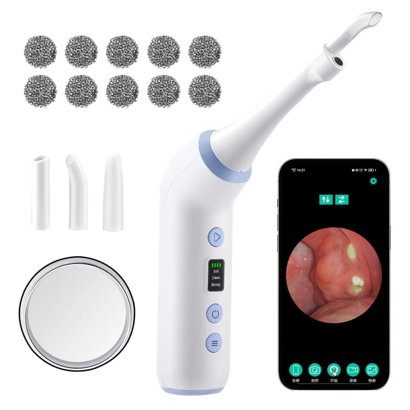 Smart Electric Visible Tonsil Stone Remover Tool Visible Tonsil Stone Removal Kit 3 Suction Modes To