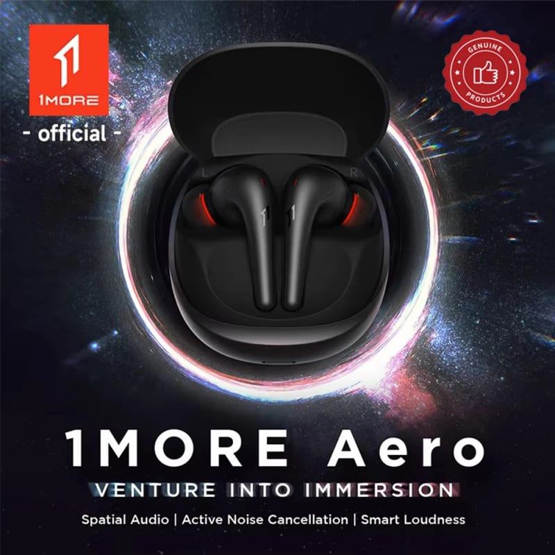 1MORE Aero Ear buds Noise Cancellation Bluetooth 5.2 flash-sale Clear Calls 28h Playtime Wireless Ch