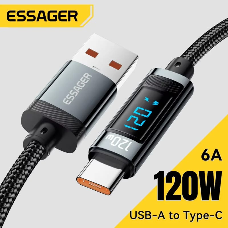 Essager 120W USB Type C Cable Fast Charging USB C Charger Cord For For iPhone 15 14 13 12 Huawei Wi