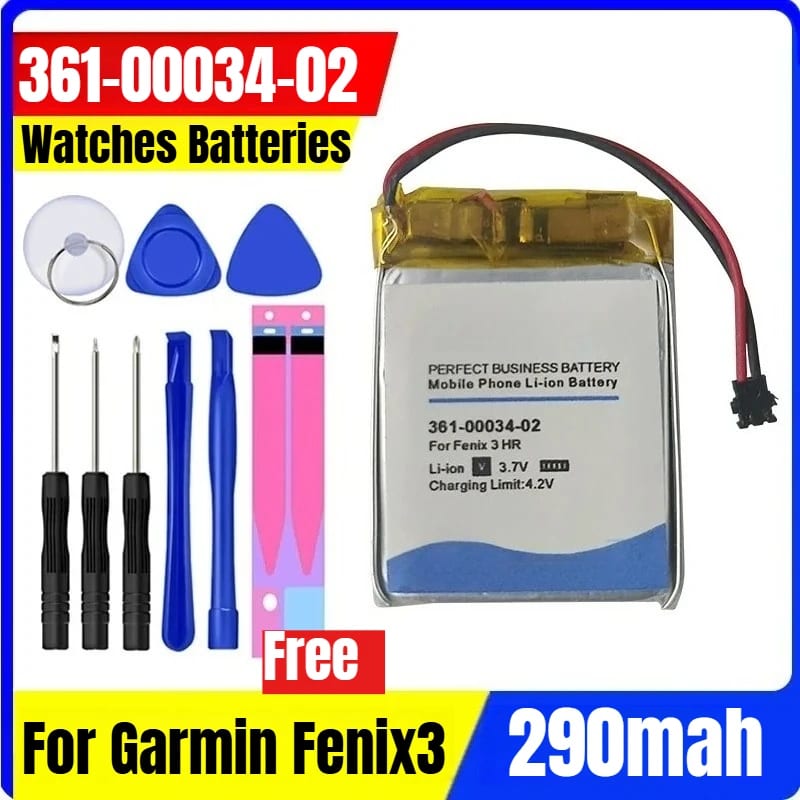 290mah 361-00034-02 Battery for Garmin Fenix3 Fenix 3 3f Hr Gps Sports Watch