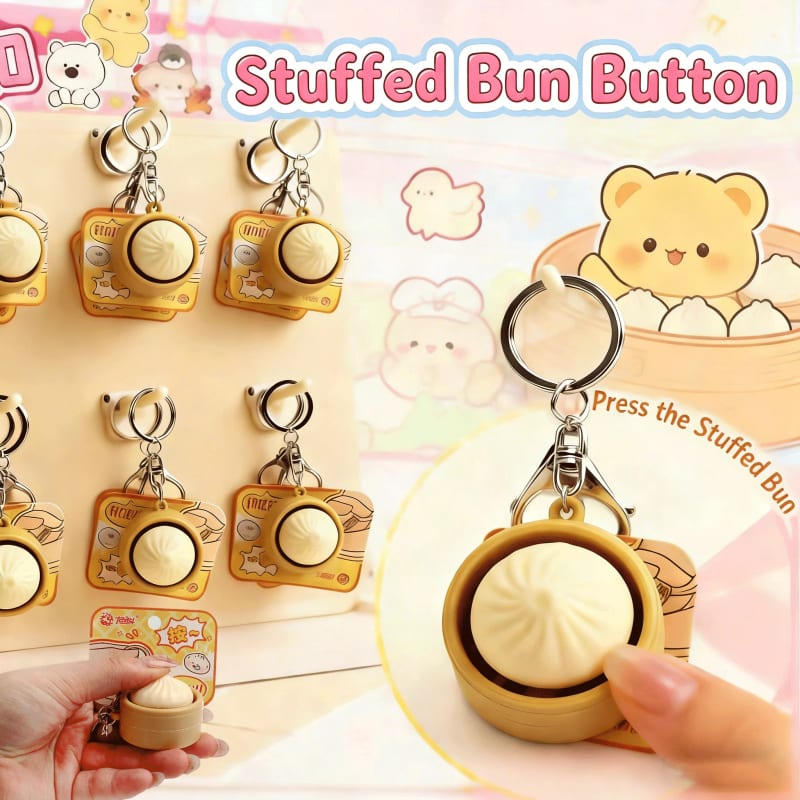 Mini Squishy Dumplings Button keychain Pendant Toys Stress Relief Fidget Toy Simulation Food Stuffed