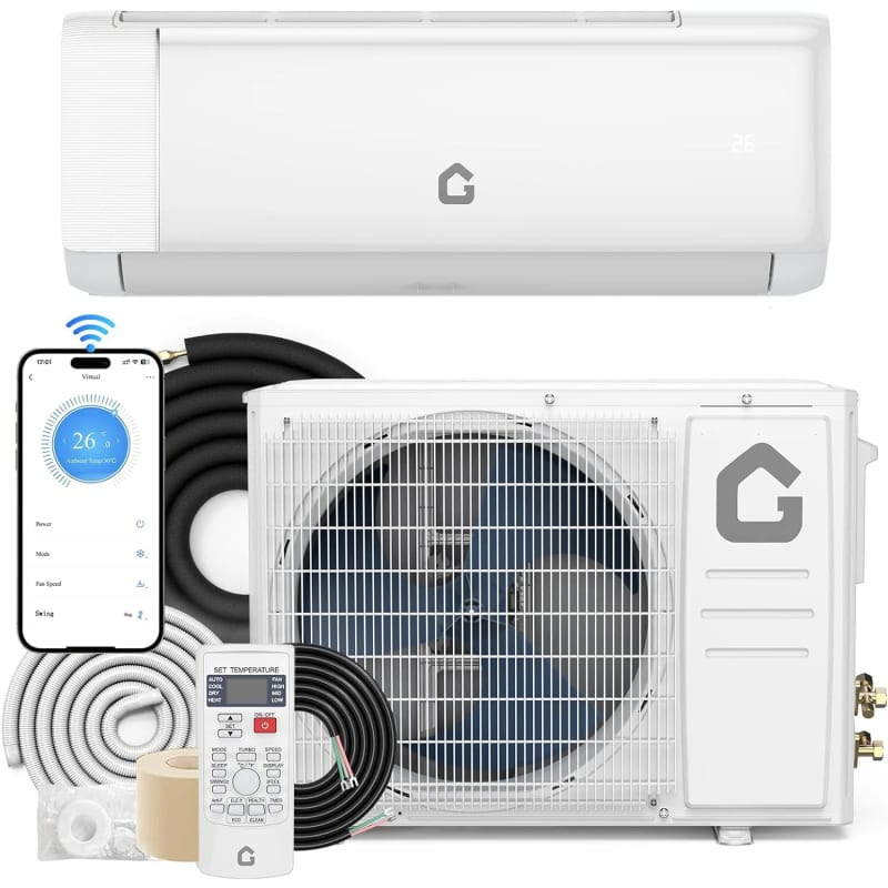 12000 BTU Mini Split Air Conditioner & Heater System 115V 22 SEER2 Inverter Wall AC Unit With Heat P