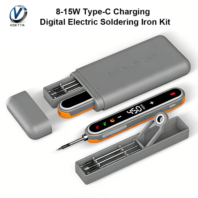 8-15W Type-C Digital Electric Soldering Iron Kit Intelligent Adjustable Temperature Fast Heating Min