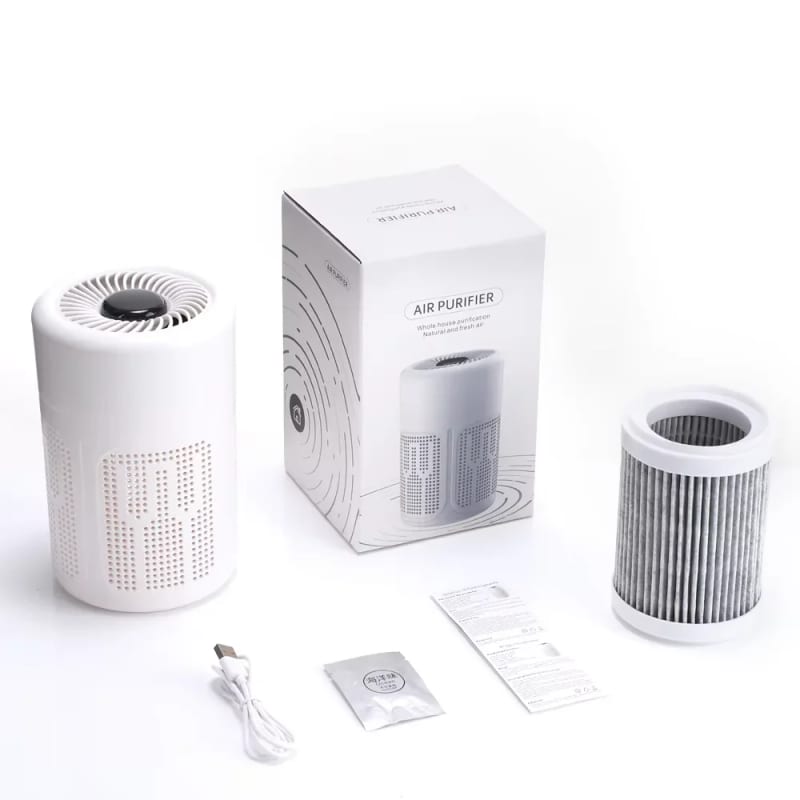 Air Purifier Smoke Odor Negative Ion Generator USB Portable Air Cleaner for Household HEPA Filter Ef