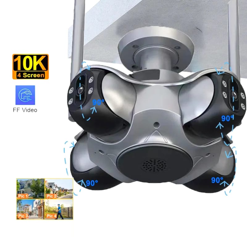 20MP Outdoor 4 Screen WiFi PTZ Camera Human Auto Tracking 360 Degree Night Vision Wireless Surveilla