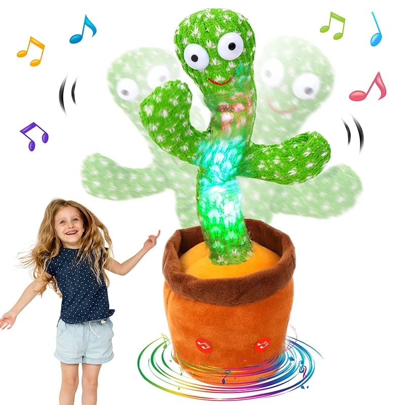 Dancing Cactus 120 Song Speaker Talking Usb Battery Voice Repeat Plush Cactu Dancer Toy Talk Plushie