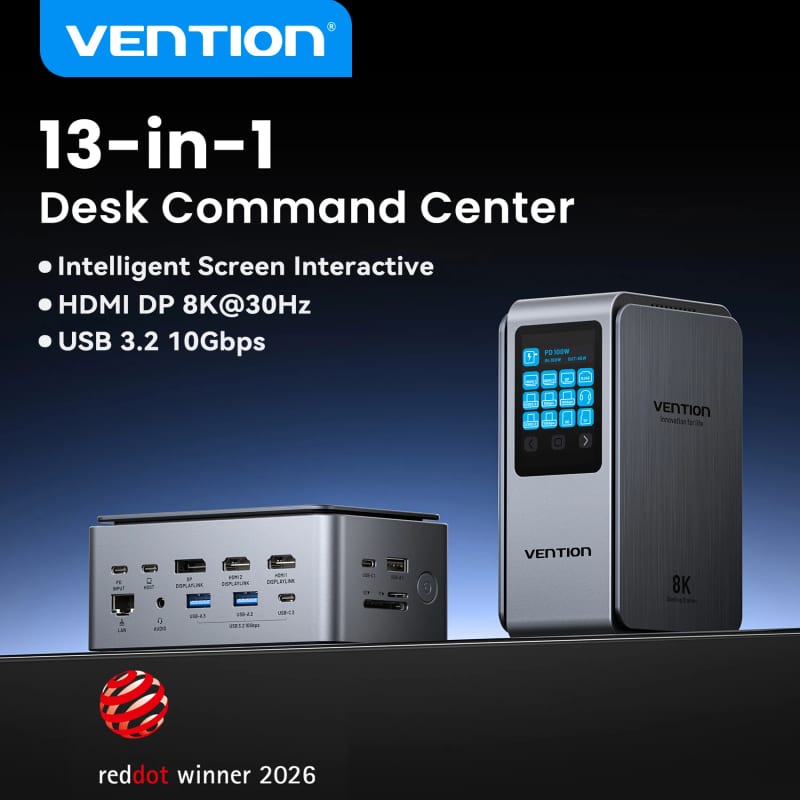 Vention Smart Screen 13 in 1 8K@30Hz USB C MST Docking Stati — ілюстрація до статті