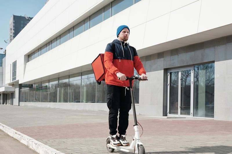 electric scooter adult eastern european person — пример для обзора, фото 3