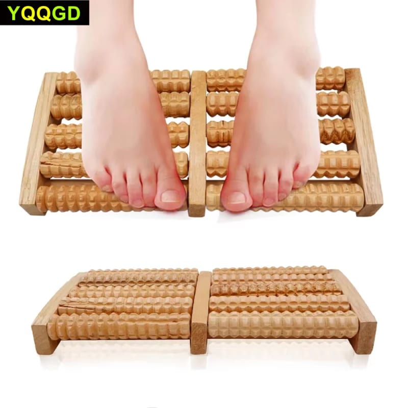 5 Row Wooden Foot Massage Roller Acupressure Trigger Point R — ілюстрація до статті