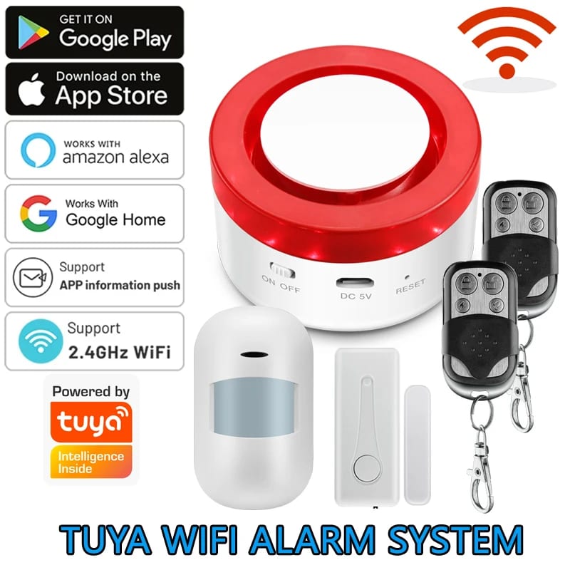 WiFi Tuya Home Alarm System 120DB Wireless WIFI Siren 433MHz — приклад для огляду, фото 3