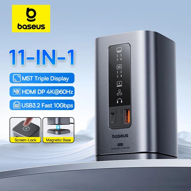 Baseus 11-IN-1 USB C HUB HDMI DP 4K@60Hz MST Triple Display  — ілюстрація до статті