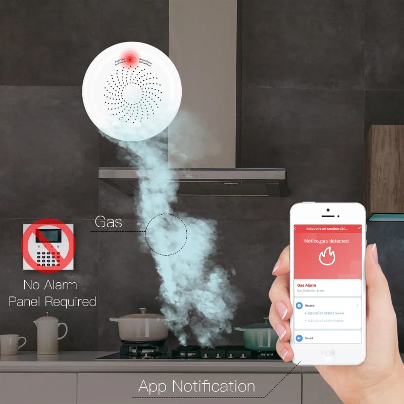Smart Gas Leak Detector,ZigBee Tuya Alarm Sensor,Combustible — приклад для огляду, фото 3