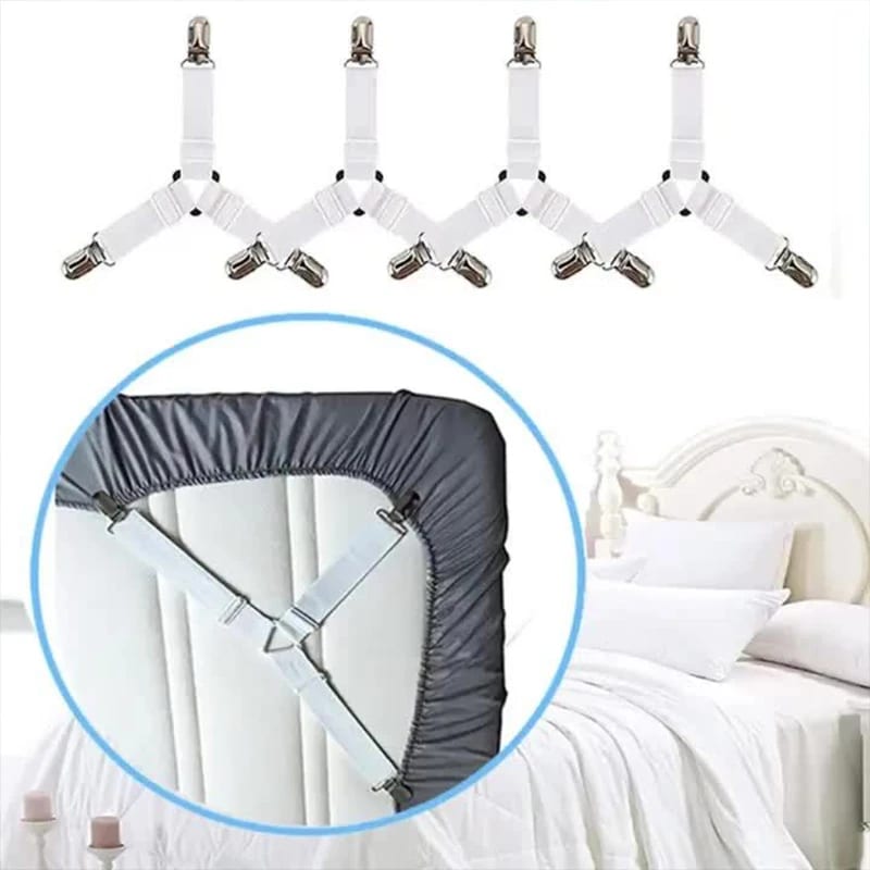 4pcs RV Adjustable Bed Sheet Blanket Holder White Durable Be — иллюстрация к статье