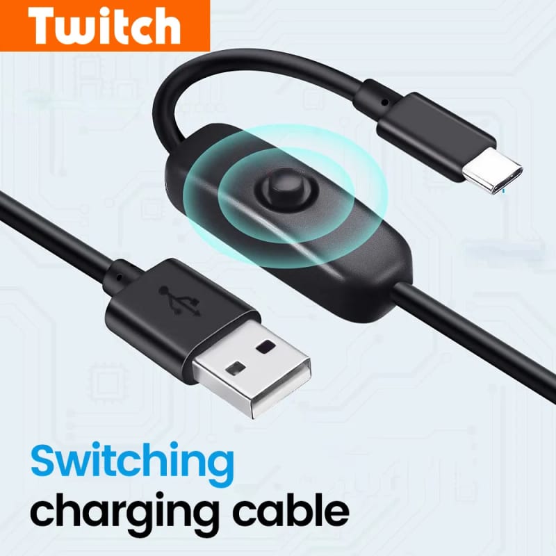 USB A to Type C Switching Charging Cable With Switch ON/OFF For Cellphone Desk Lamp Tablet PC USB C 