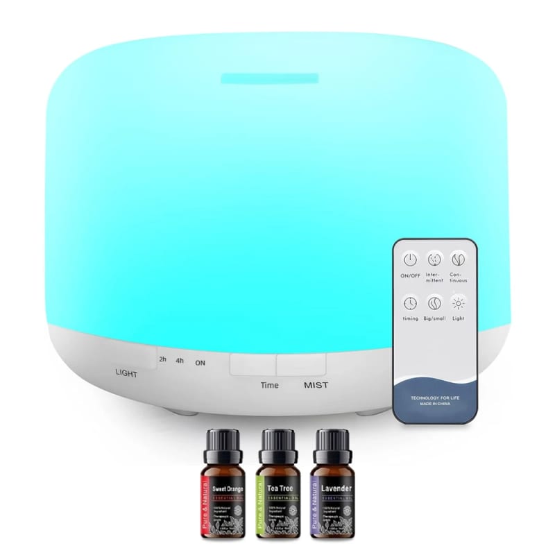 300ml Essential Oil Diffuser with RemoteControl BPA-Free Ultrasonic Humidifier with 7Color Light,Aut