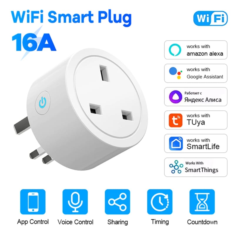 WiFi Smart Plug 16A UK Socket with Energy Monitor Alexa Goog — приклад для огляду, фото 3