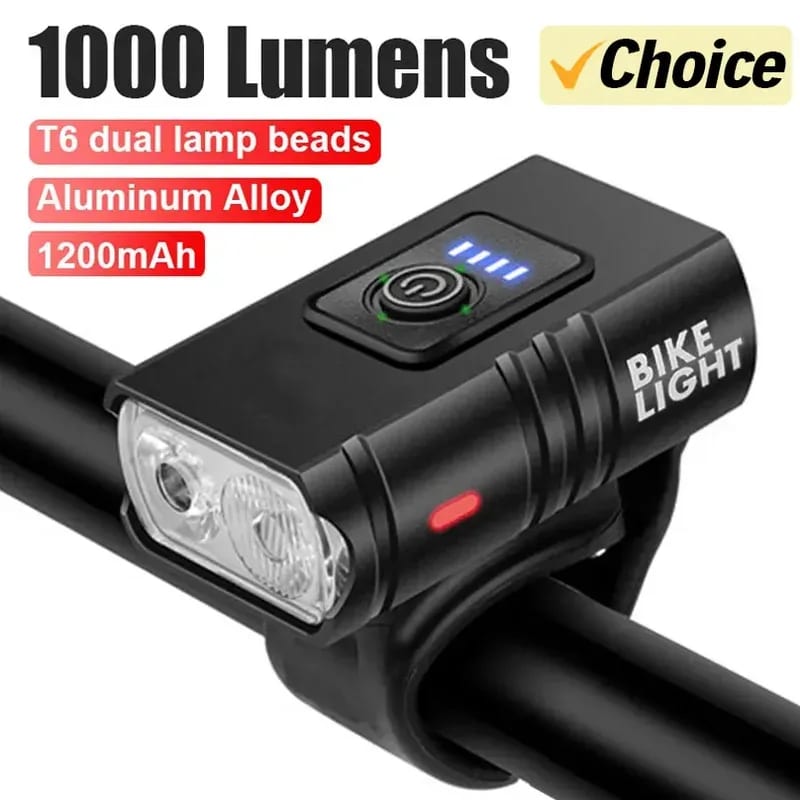 T6 LED Front Light USB Rechargeable Mountain Bike Light 1000 — приклад для огляду, фото 3