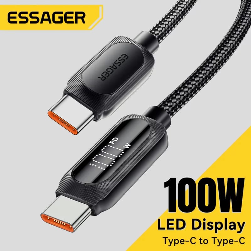 Essager USB Type C To USB C Cable 100W 5A PD Fast Charging W — ілюстрація до статті
