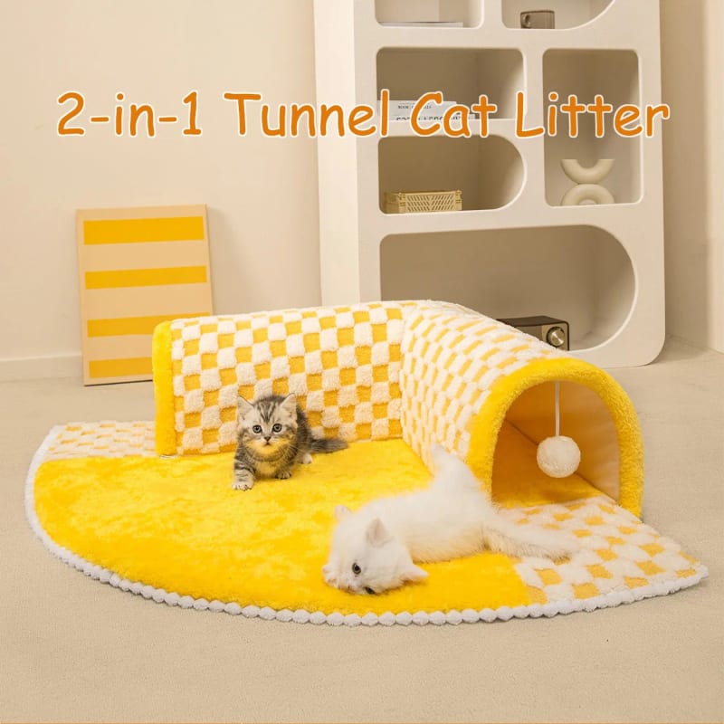 2in1 Cat Tunnel Bed, Pet Tube with Plush Ball Toys Plush Cat — ілюстрація до статті