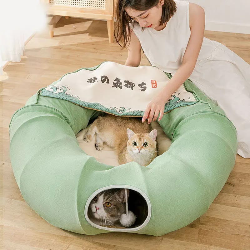Foldable Cat Tunnel House Double Use Cat Toys Interactive Pl — приклад для огляду, фото 3