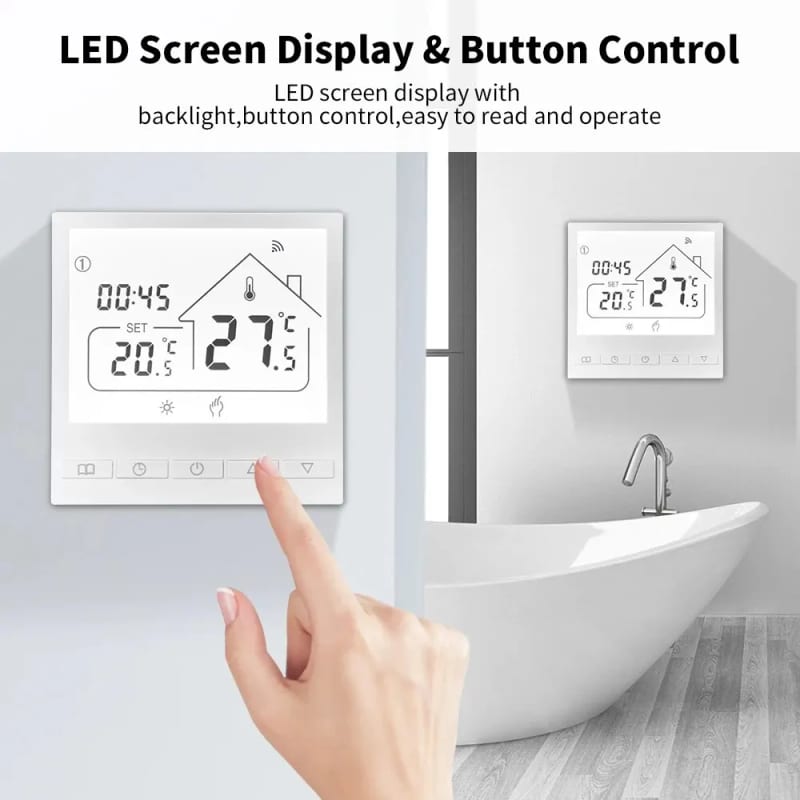 Tuya Smart WiFi Thermostat Water/Gas Boiler Electric Floor W — приклад для огляду, фото 3
