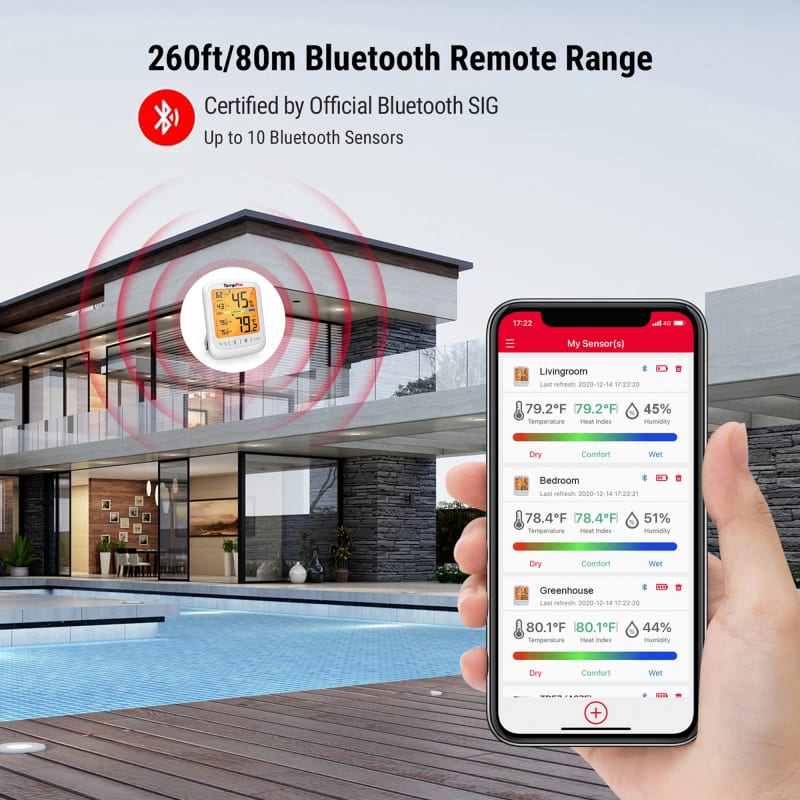 TempPro TP359 80M Bluetooth Wireless Room Digital Thermomete — приклад для огляду, фото 3