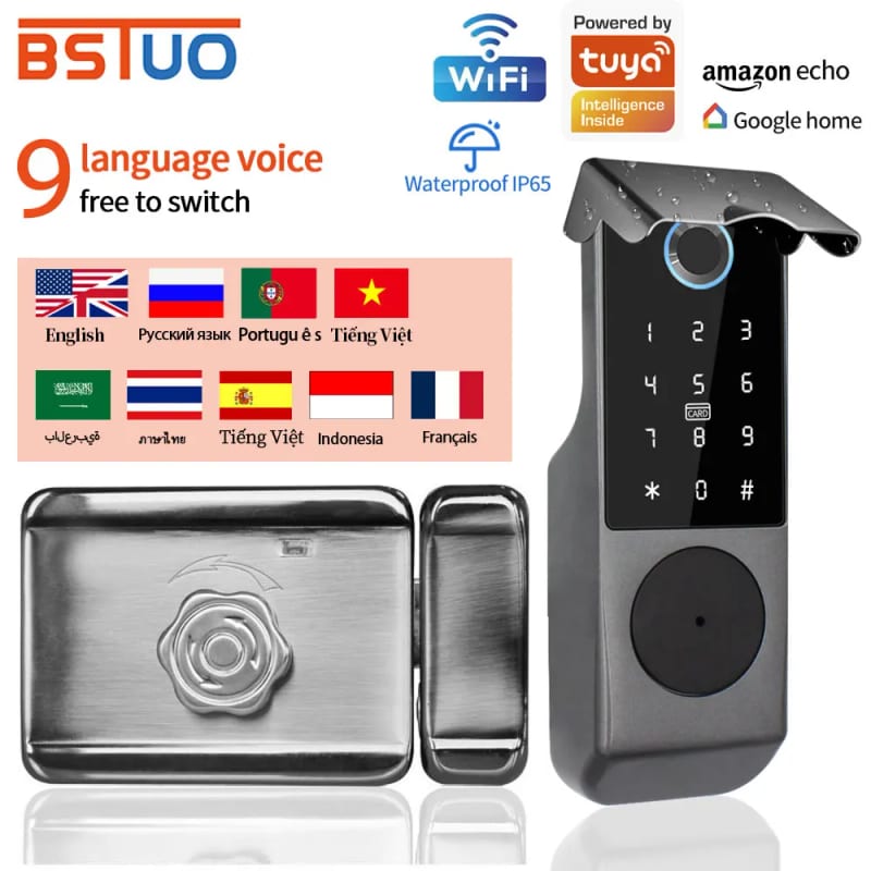 TUYA WIFI Smart Door Lock Fingerprint Lock IC Card NFC Passw — приклад для огляду, фото 3