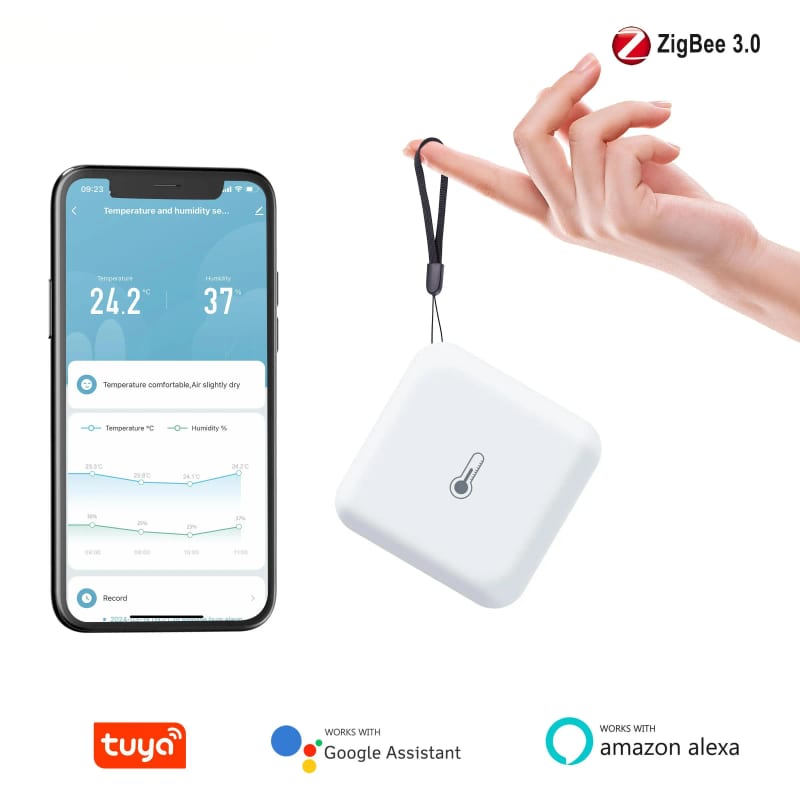 Tuya ZigBee Temperature Humidity Sensor Smart Hygrometer Ind — приклад для огляду, фото 3
