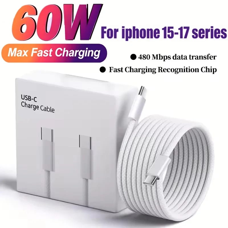 PD 60W USB C to Type C Fast Charging Cable for Apple iPhone  — ілюстрація до статті