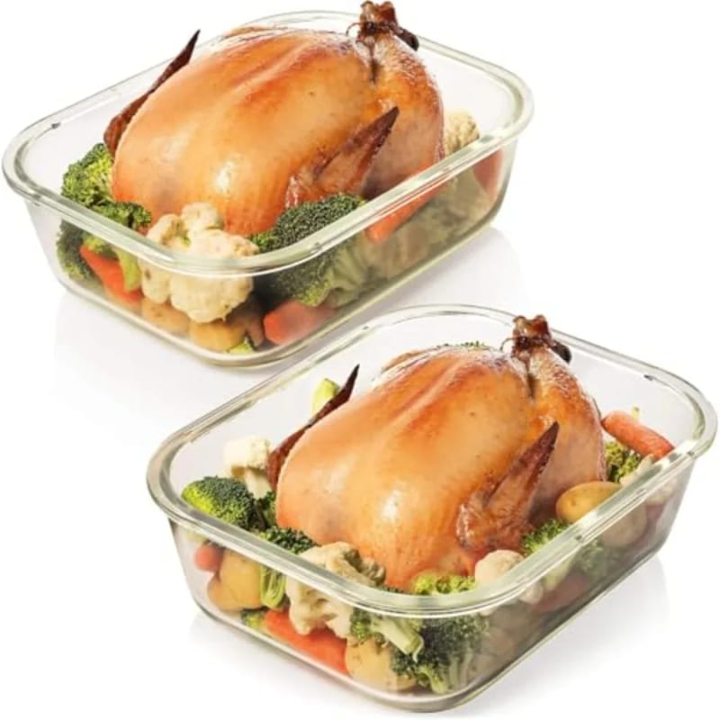10 Cups/ 80 Oz 4 Pc Set of 2 Glass Food Storage Containers w — приклад для огляду, фото 3