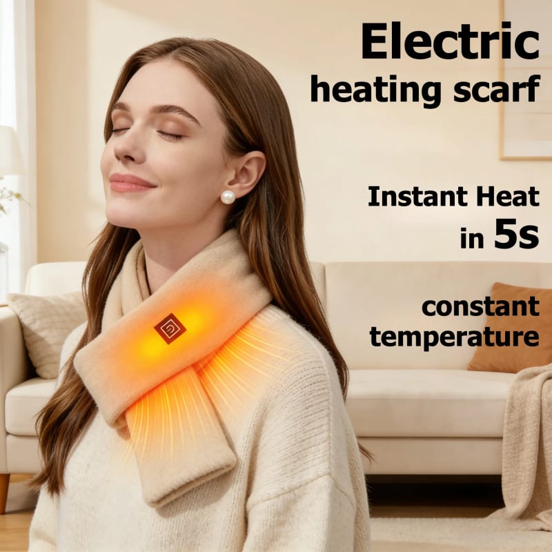 USB Women Men Heating Scarf 3 Gears Wrap Fleece Washable Ele — приклад для огляду, фото 3